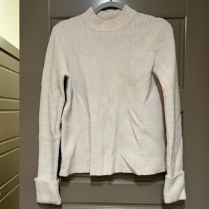 Ann Taylor Cream Ribbed Knit Sweater